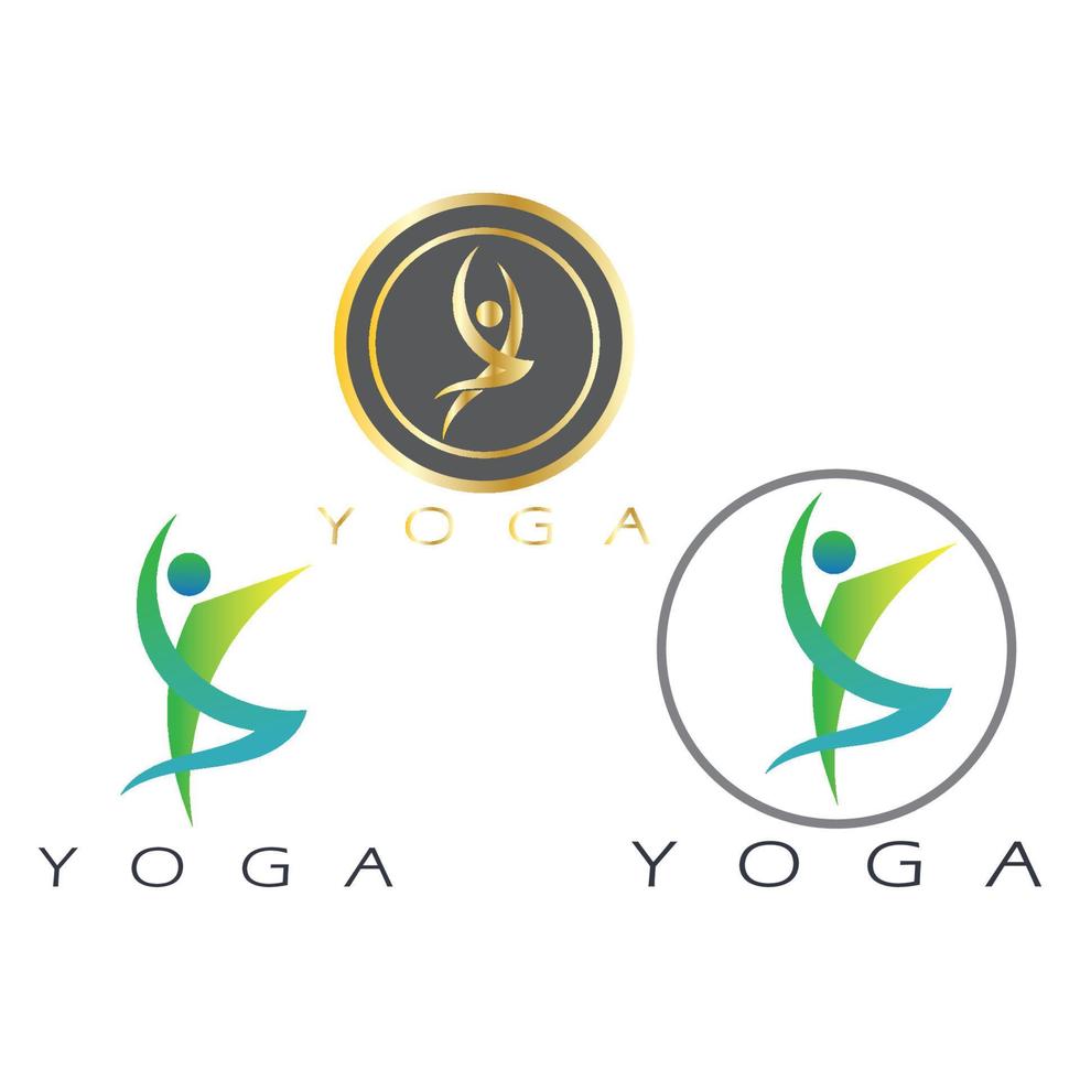 création de logo de personnes faisant du yoga symbole icône illustration vecteur