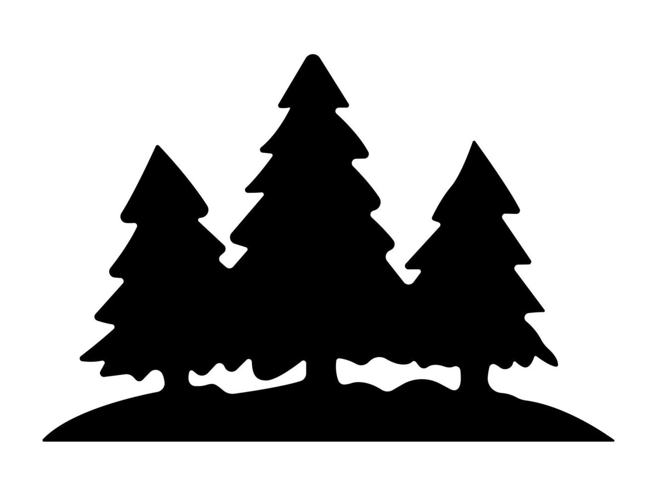 silhouette de sapins, illustration de la forêt. vecteur