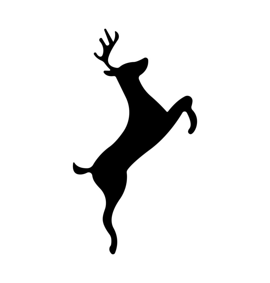 silhouette de cerf sautant, illustration simple d'animal de wapiti. vecteur