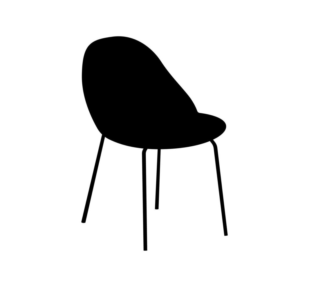 chaise en arc, illustration de silhouette de meubles de siège. vecteur