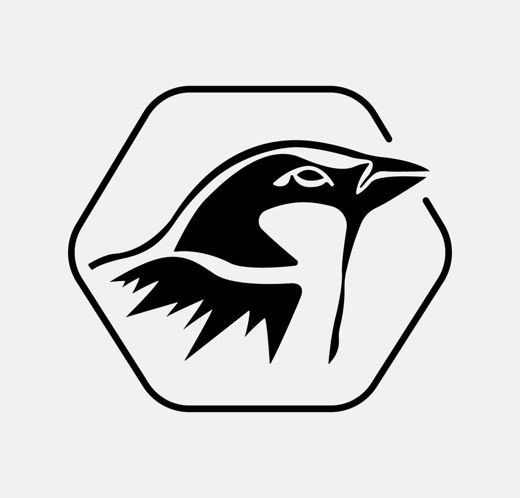 logo d'oiseau, illustration de silhouette animale. vecteur