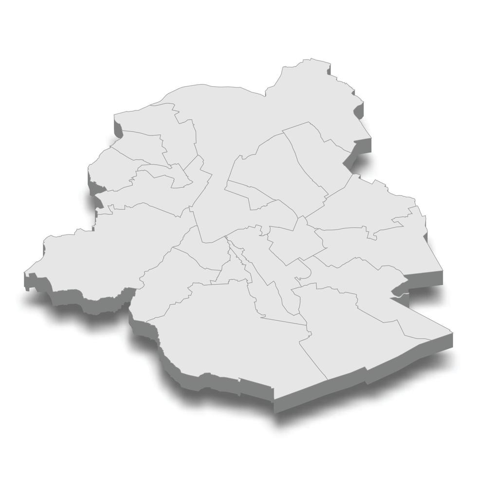 La carte isométrique 3d de la ville de bruxelles est une capitale de la belgique vecteur