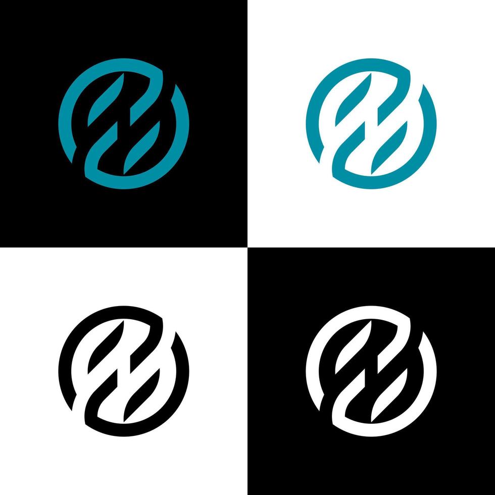 logo simple et moderne en un avec cercle et style abstrait vecteur