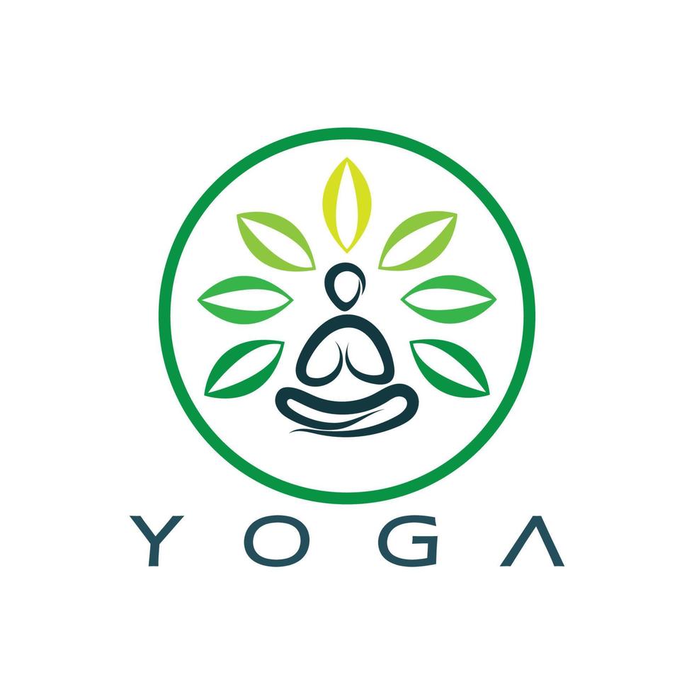 création de logo de personnes faisant du yoga symbole icône illustration vecteur