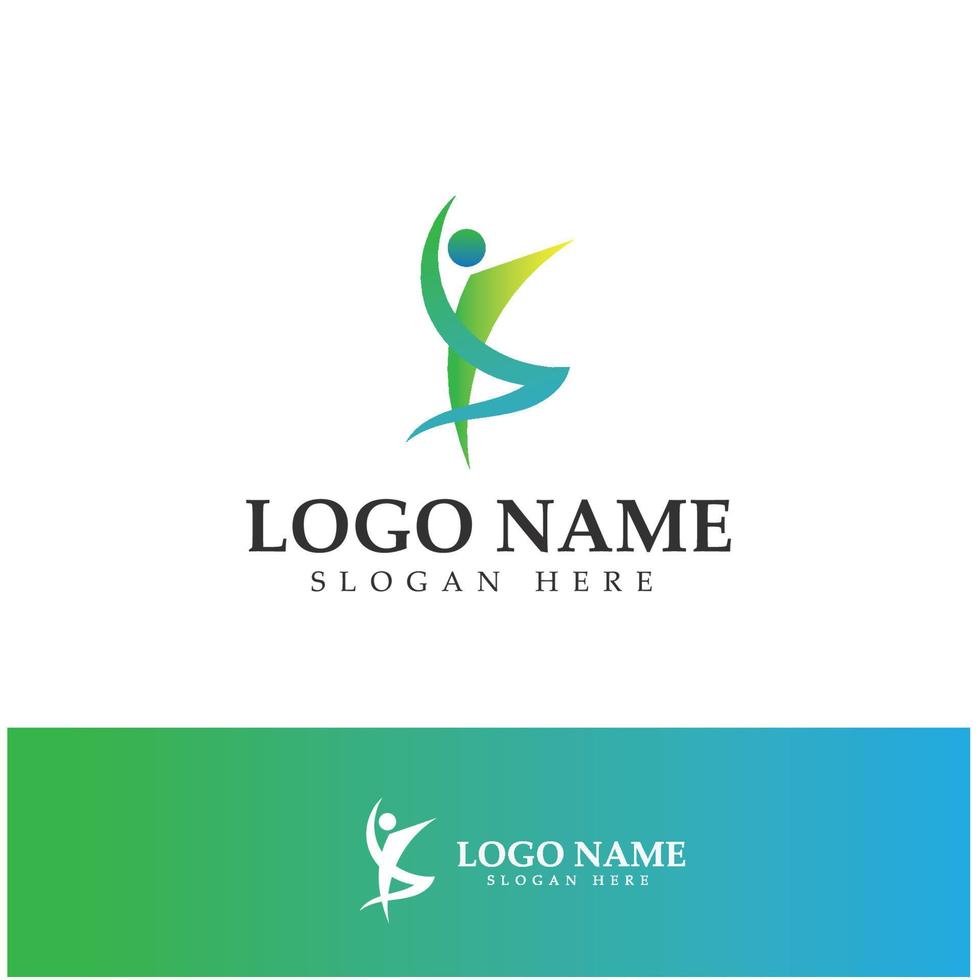 création de logo de personnes faisant du yoga symbole icône illustration vecteur