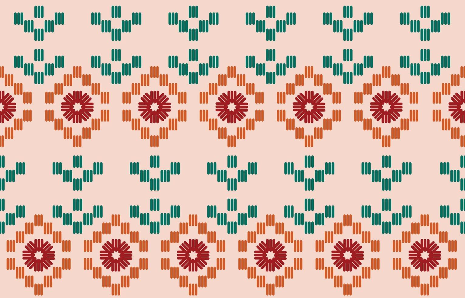 beau motif de broderie florale tissée à la main. motif navajo sans couture dans l'impression d'ornement d'art géométrique aztèque tribal et mexicain. conception pour tapis, papier peint, emballage, tissu et textile. vecteur