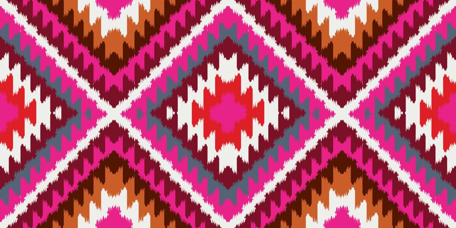 bel art ikat. le motif coloré harmonieux de navajo dans la broderie tribale et folklorique, l'impression d'ornement d'art de losange géométrique aztèque mexicain.design pour tapis, papier peint, vêtements, emballage et tissu. vecteur