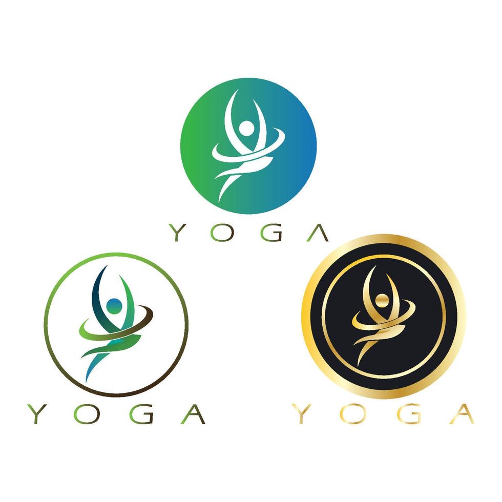 création de logo de personnes faisant du yoga symbole icône illustration vecteur