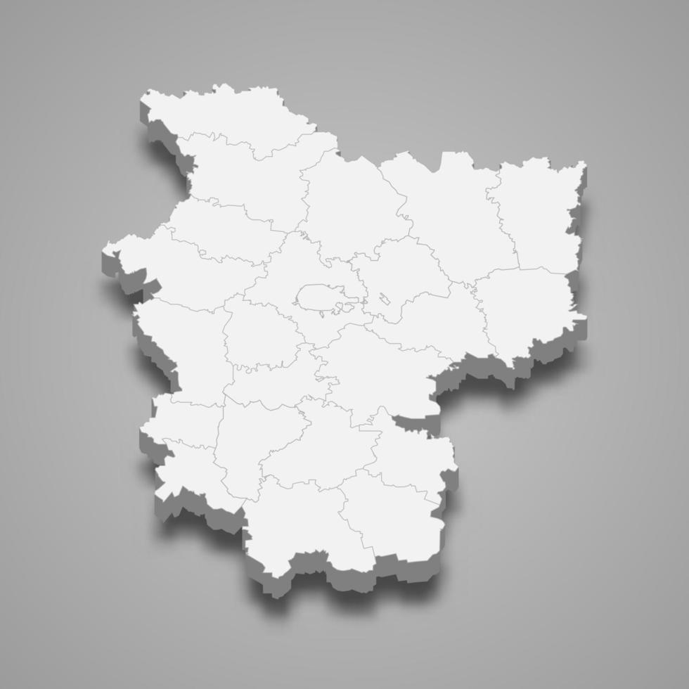 la carte 3d de l'oblast de minsk est une région de la biélorussie vecteur