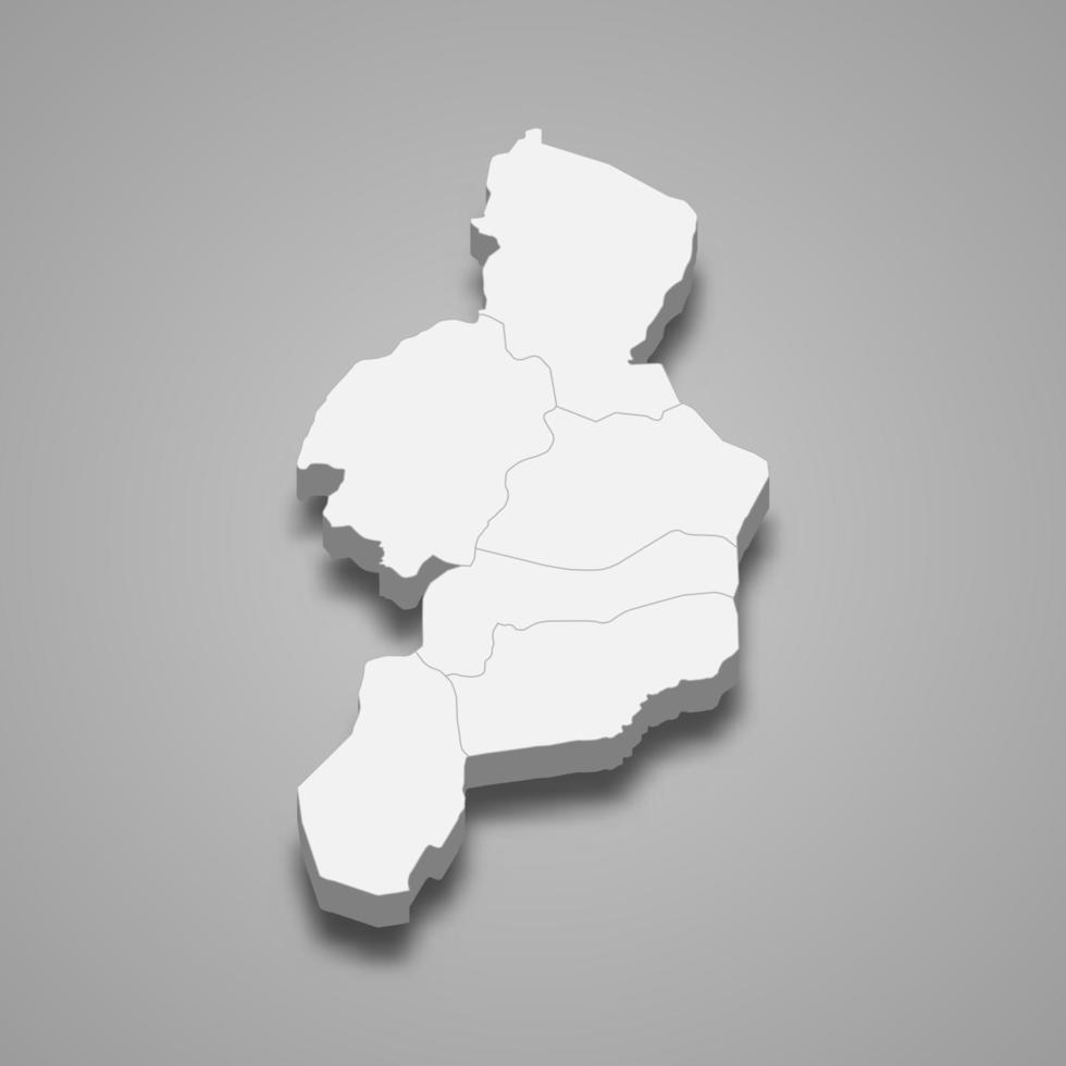 La carte isométrique 3d de la cordillère est une région des philippines, vecteur