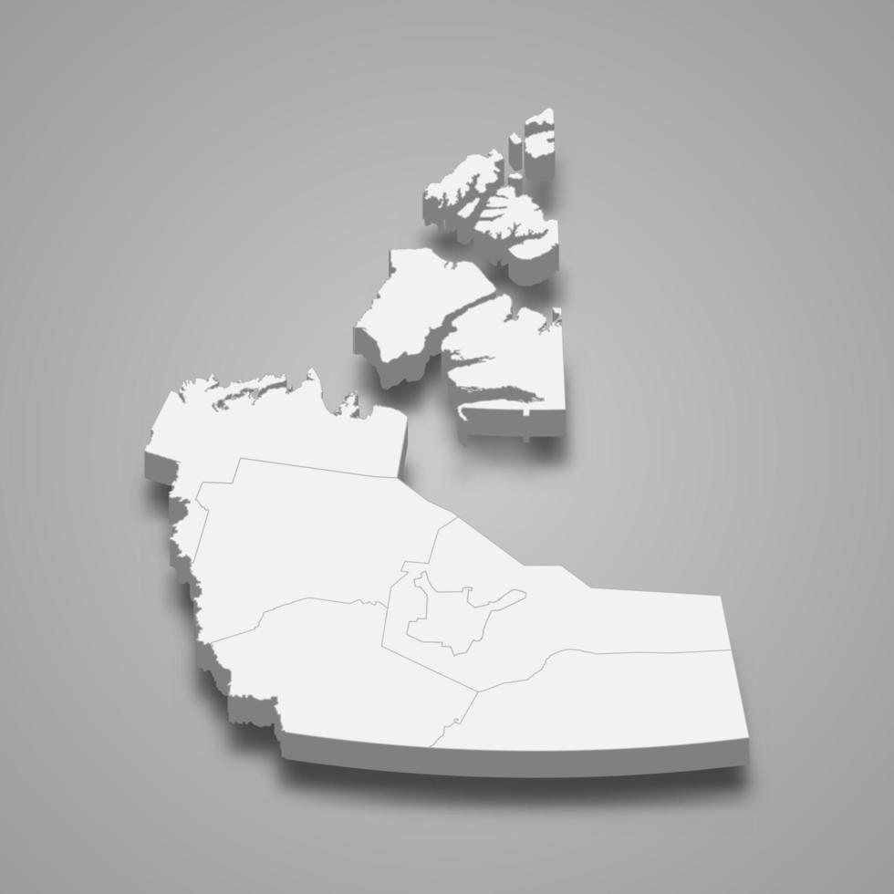 carte 3d province du canada vecteur