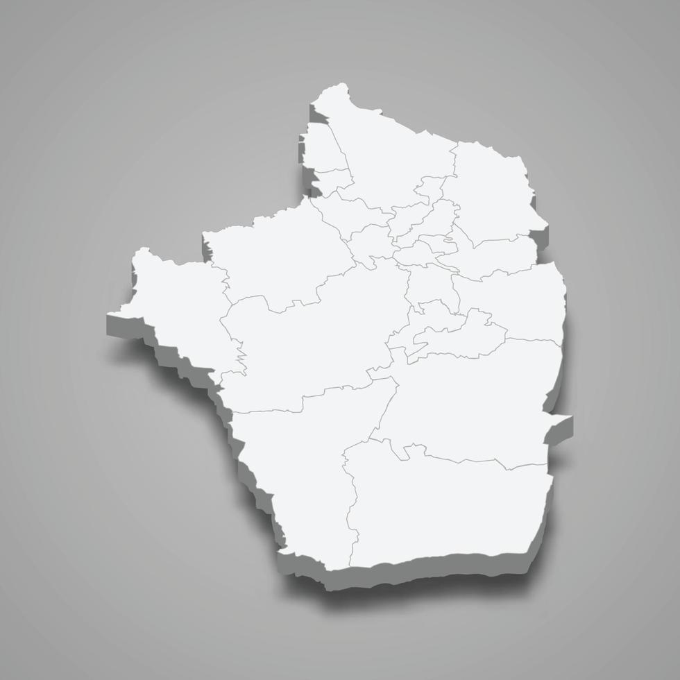 La carte isométrique 3d de riyad est une région de l'arabie saoudite vecteur