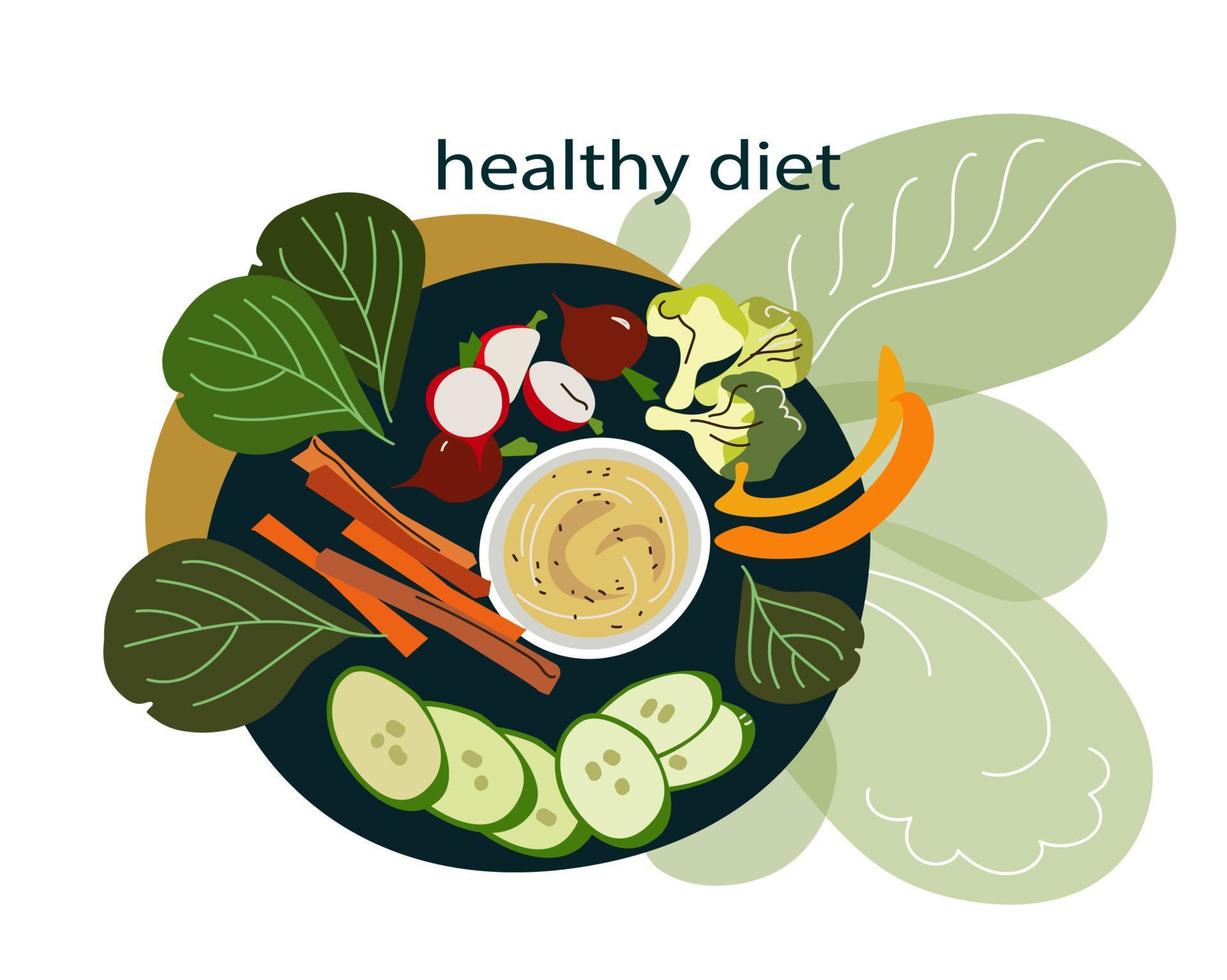 concept de plan de nutrition, alimentation saine, illustration vectorielle de programme de dessin animé. vecteur