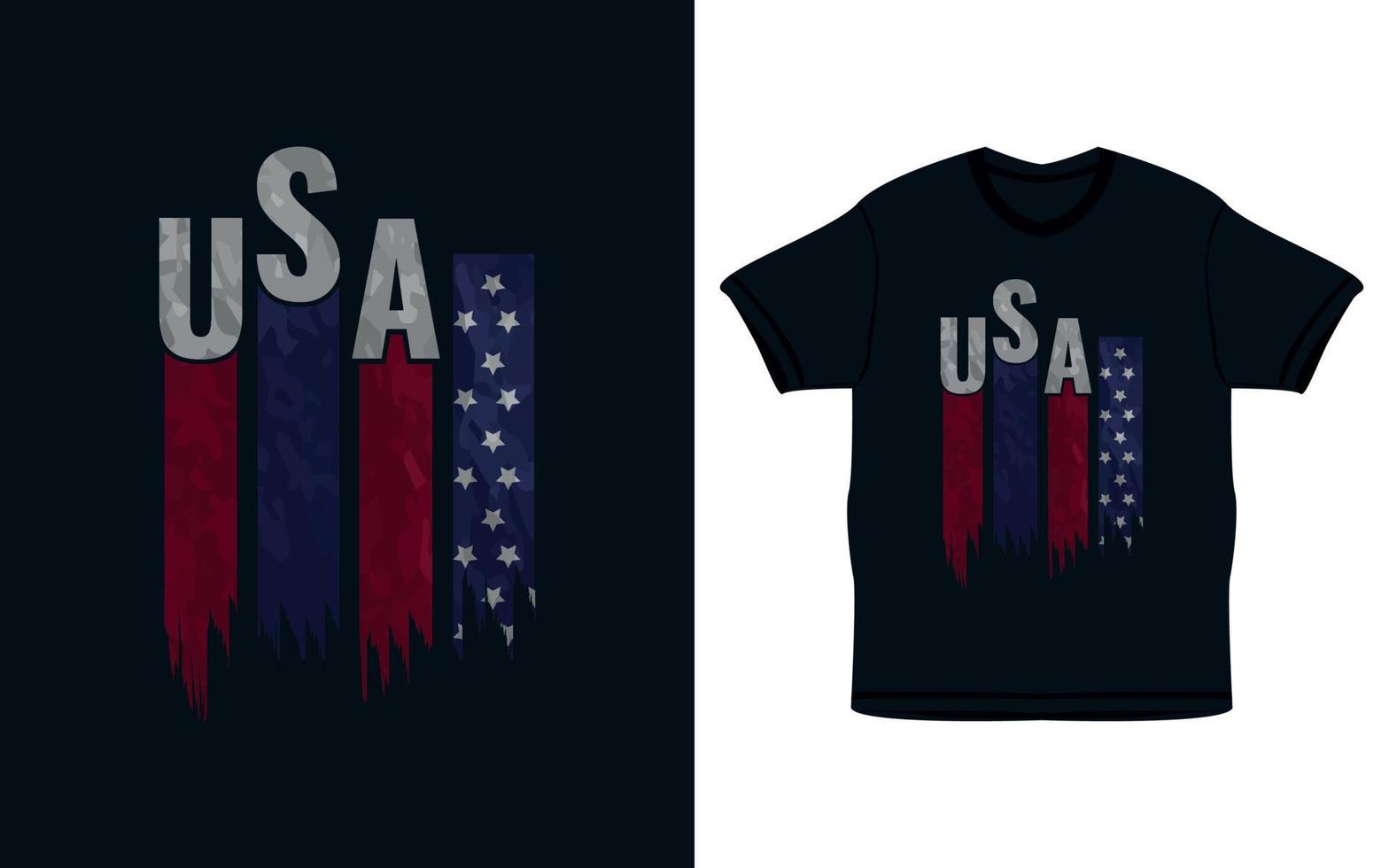 modèle de conception de t-shirt drapeau usa vecteur