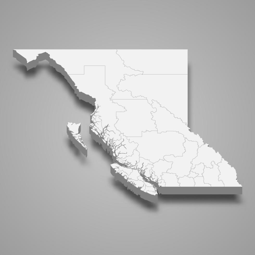 carte 3d province du canada vecteur