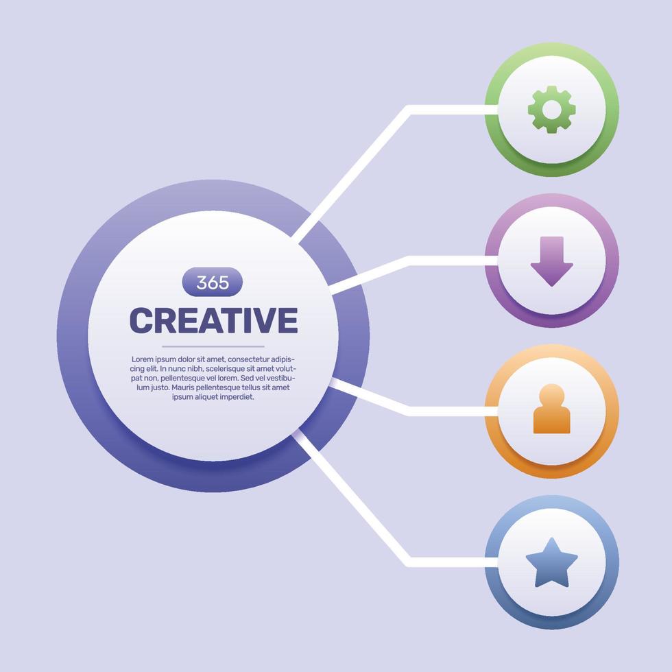 modèle d'infographie pour la présentation d'entreprise moderne. concept de visualisation de données. diagramme de processus. illustration vectorielle vecteur