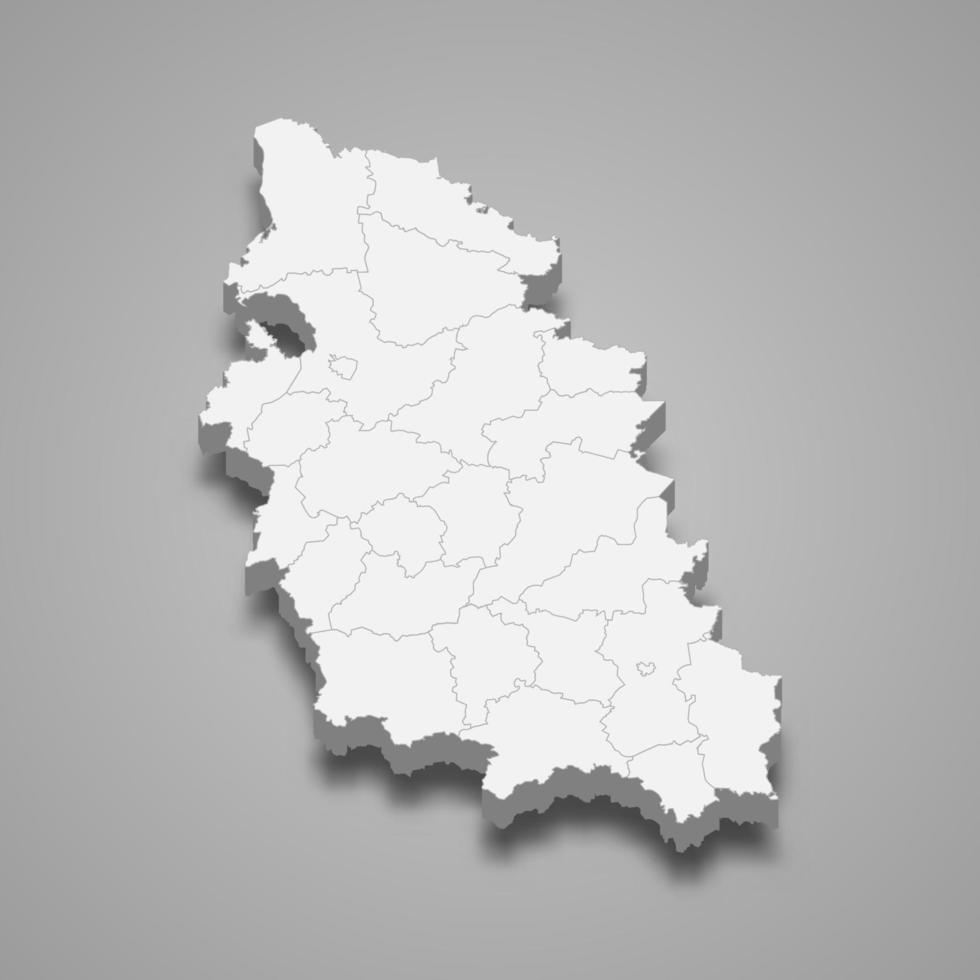 carte 3d de la région de la russie vecteur