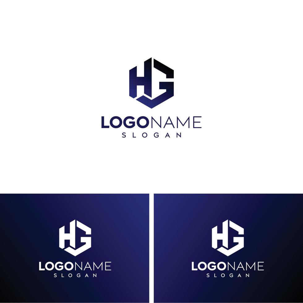 lettre abstraite hg logo-hg création de logo vecteur