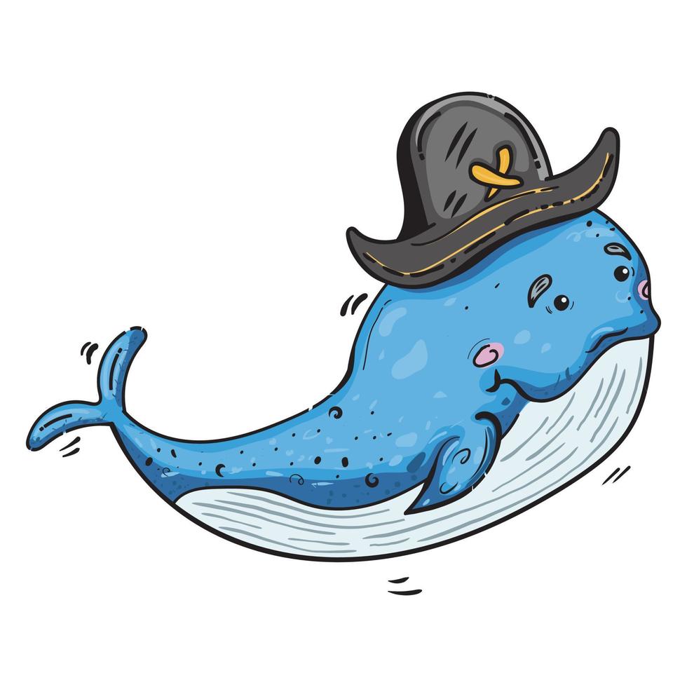 baleine bleue pirate vecteur