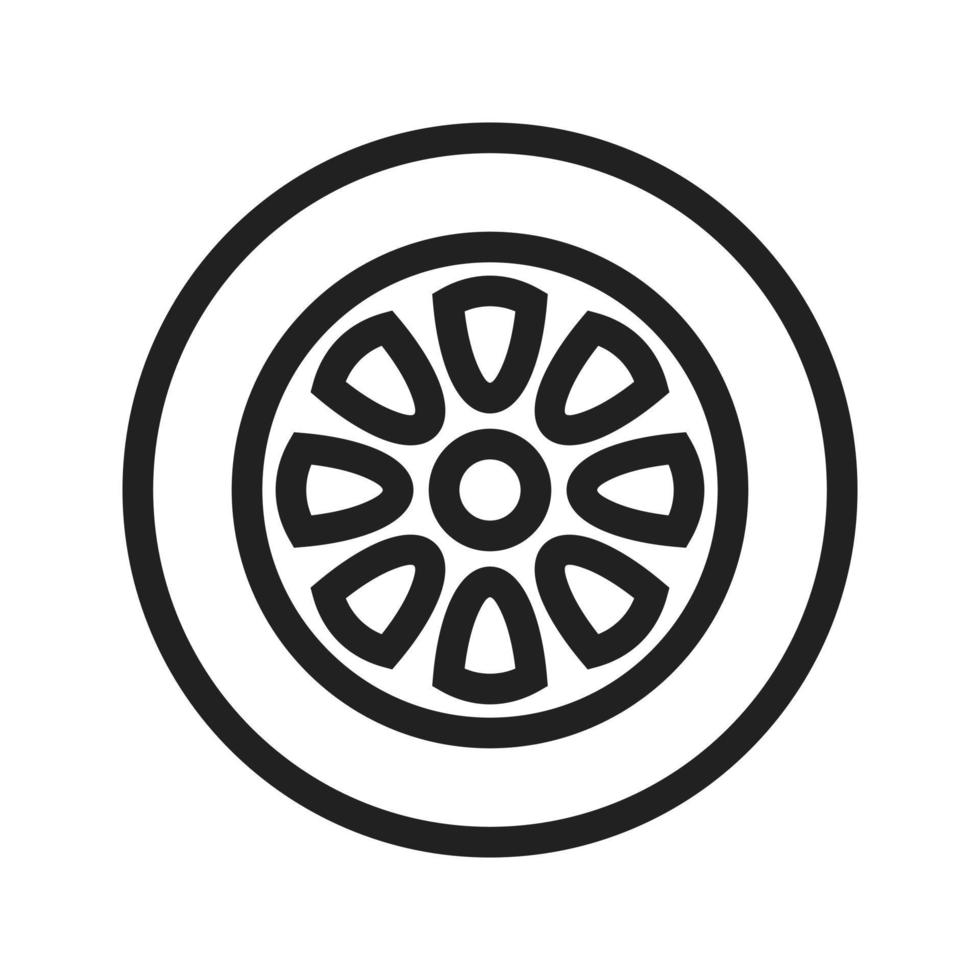 icône de ligne de pneus en caoutchouc vecteur