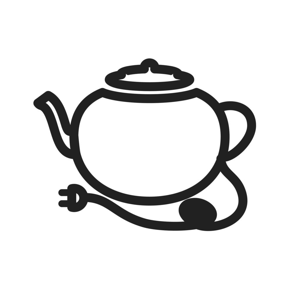 icône de ligne de bouilloire à thé vecteur