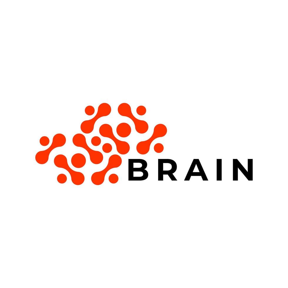 cerveau connecter création de logo vecteur