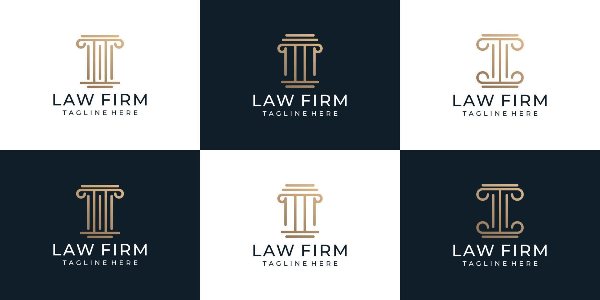 ensemble d'inspiration de concept de logo de cabinet d'avocats vecteur