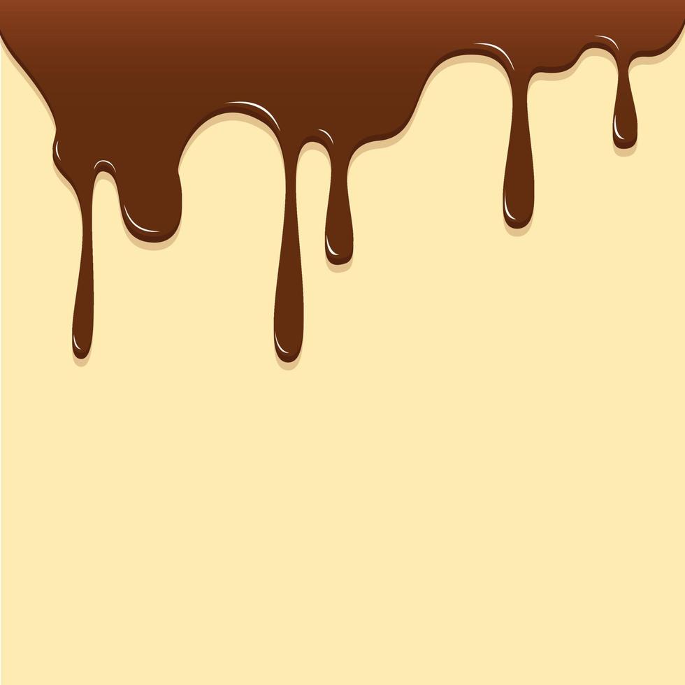 chocolat dégoulinant, illustration vectorielle de fond chocolat vecteur