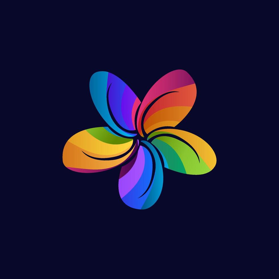 logo fleur en couleur vecteur