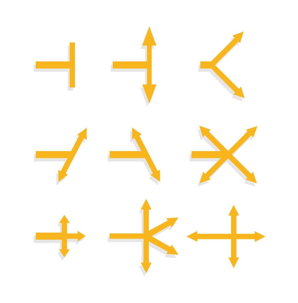 conception de jeu d'icônes en forme de flèche vecteur