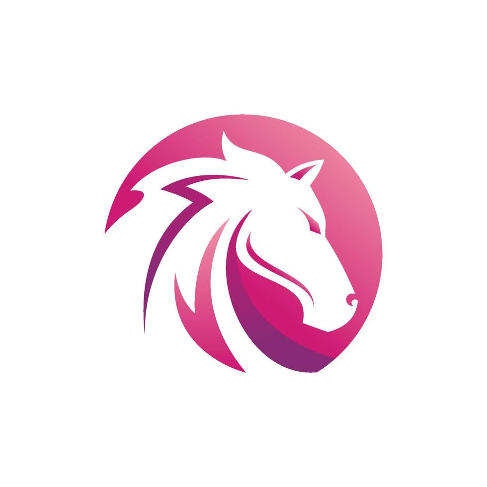 illustration de logo vectoriel de tête de cheval avec style dégradé coloré isolé sur fond blanc