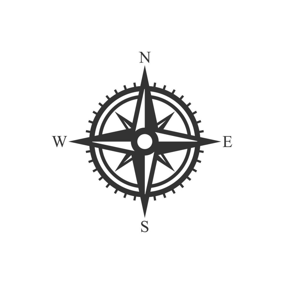 icône boussole. illustration vectorielle de boussole. symbole de navigation. panneau de direction. vecteur