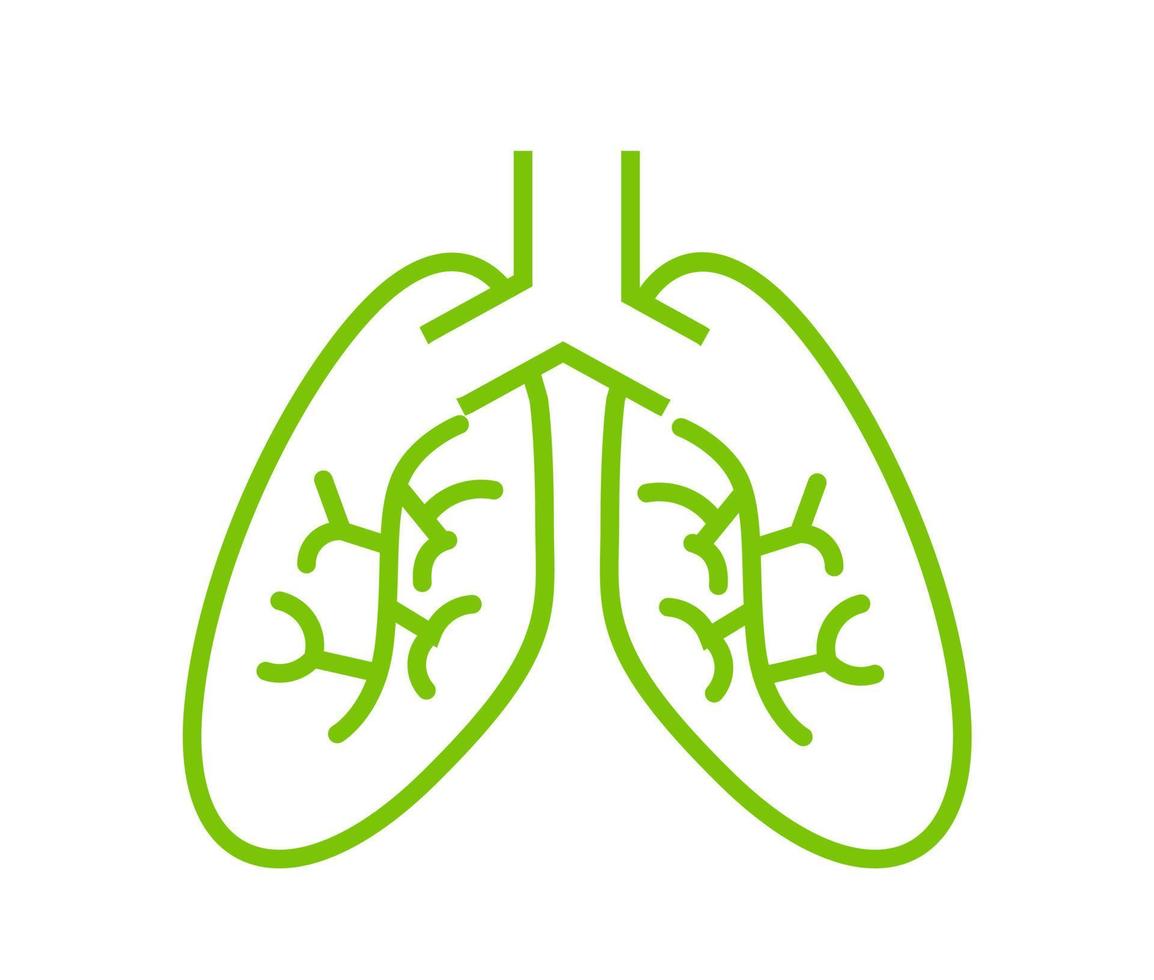 conception vectorielle, icône ou symbole de la forme du poumon humain vecteur