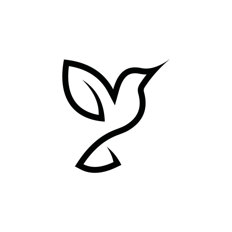 illustration vectorielle de conception d'icône de logo de ligne de colibri. logo colibri. vecteur