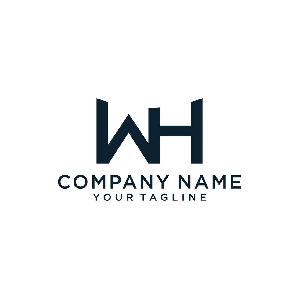 vecteur de conception de logo de lettre initiale wh ou hw.