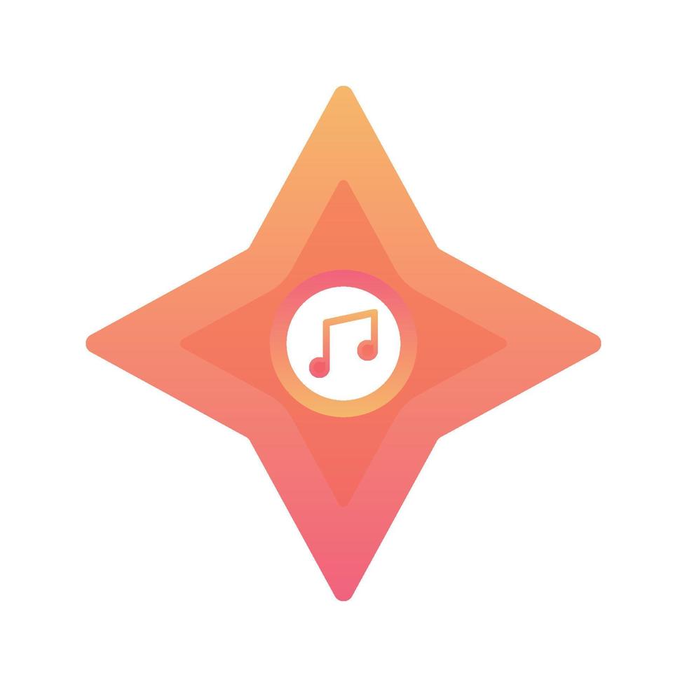 icône de modèle de conception de gradient de logo de musique shuriken vecteur