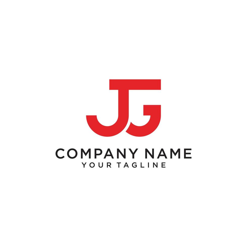 vecteur de conception de logo lettre jg ou gj