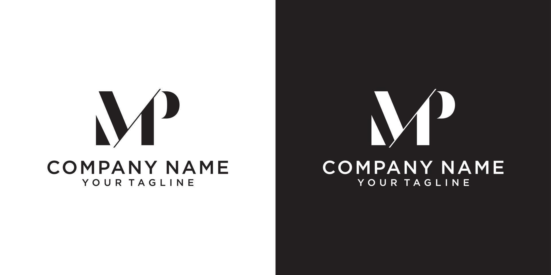 vecteur de modèle de conception de logo de lettre mp ou pm.