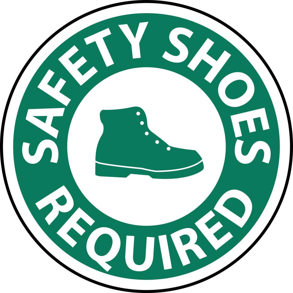 chaussures de sécurité obligatoires signe d'étage sur fond blanc vecteur