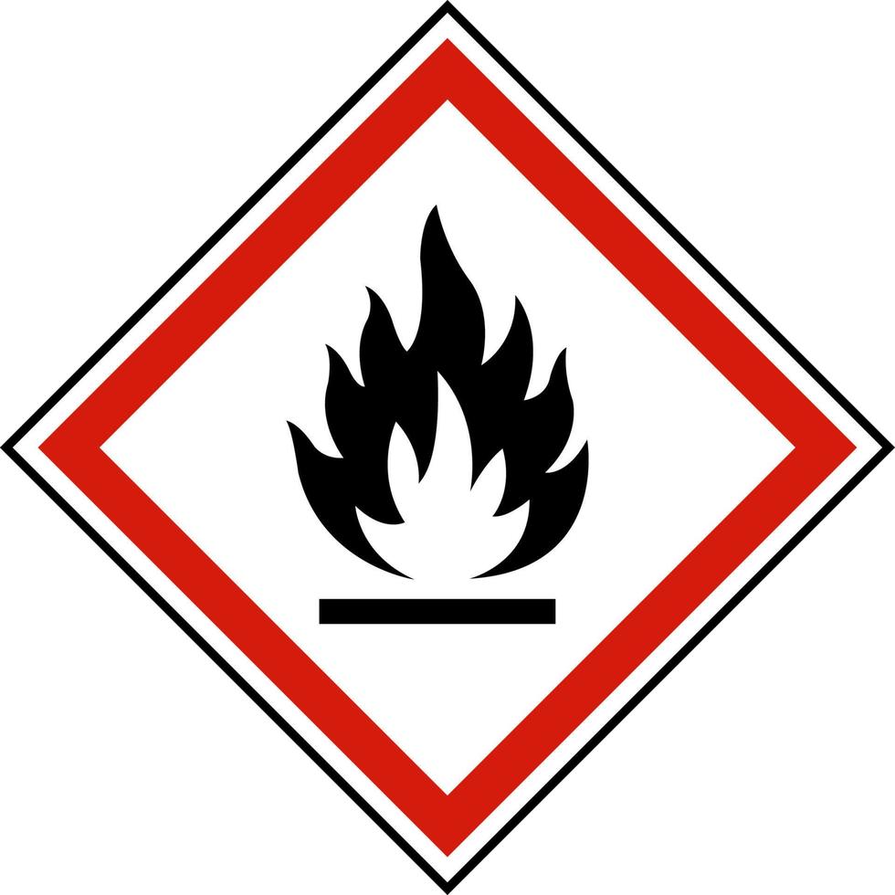 Étiquette de symbole inflammable sur fond blanc vecteur