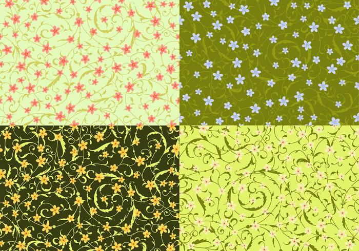 Swirly Floral Vector Patterns