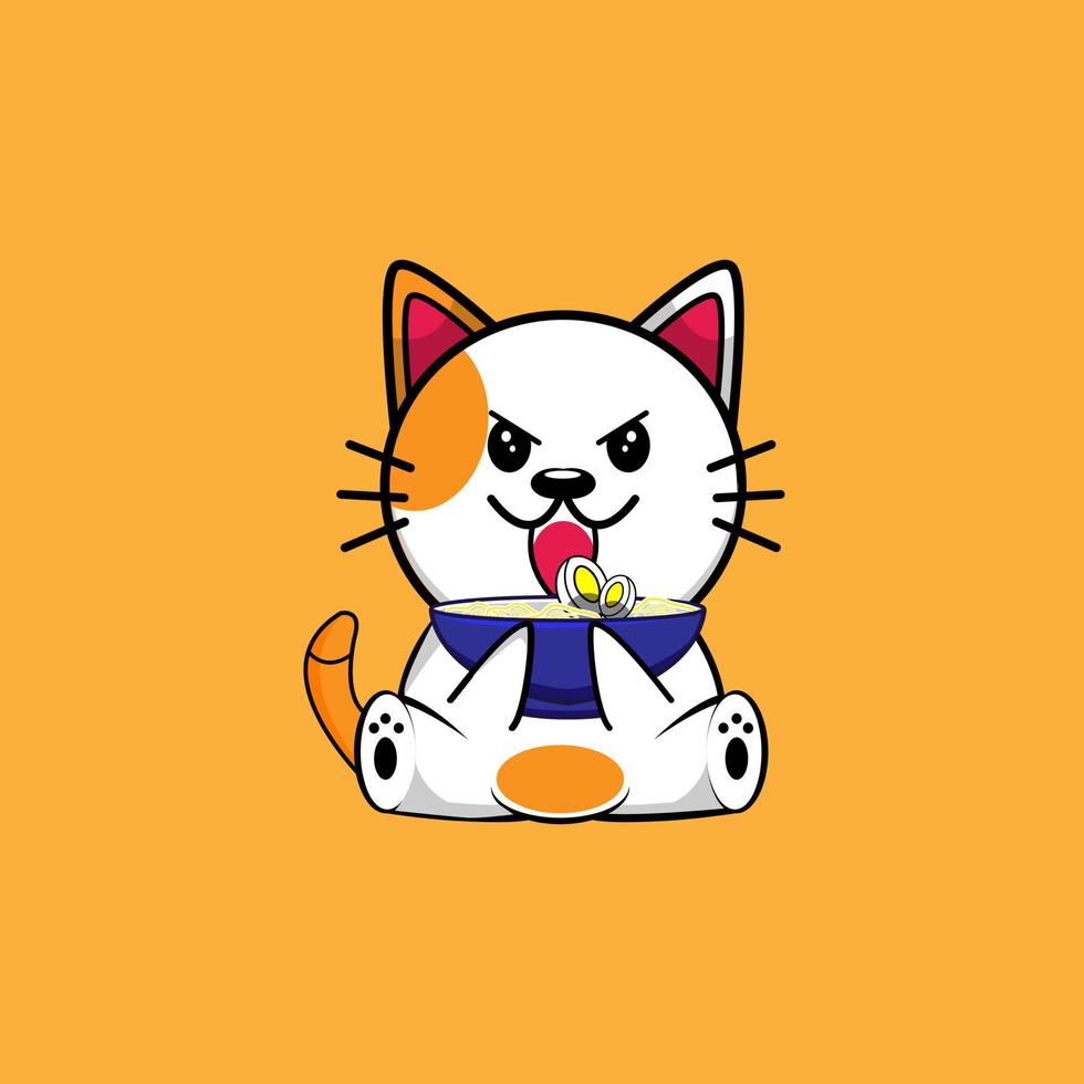 illustration d'icône de dessin animé de chat mignon vecteur
