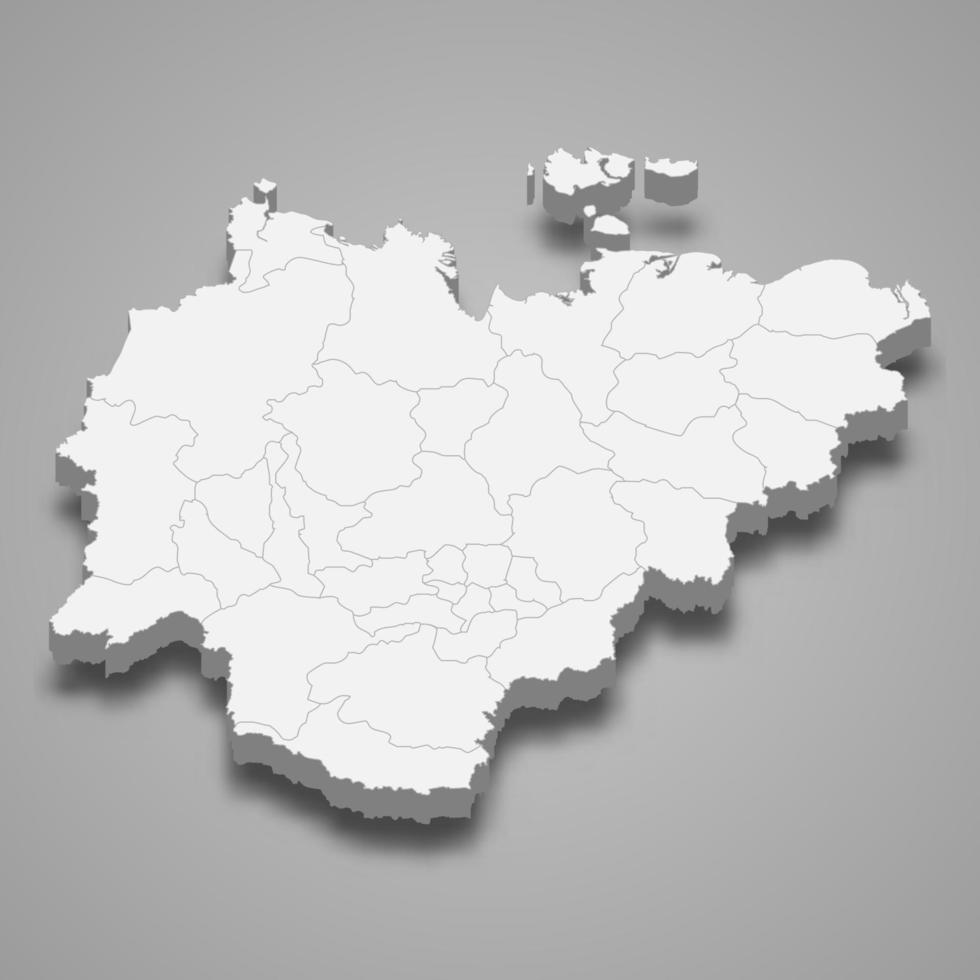 carte 3d de la région de la russie vecteur