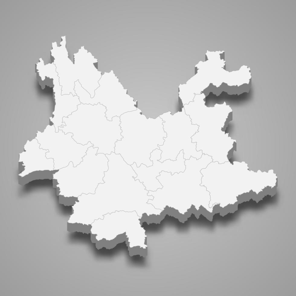 carte 3d province de chine vecteur