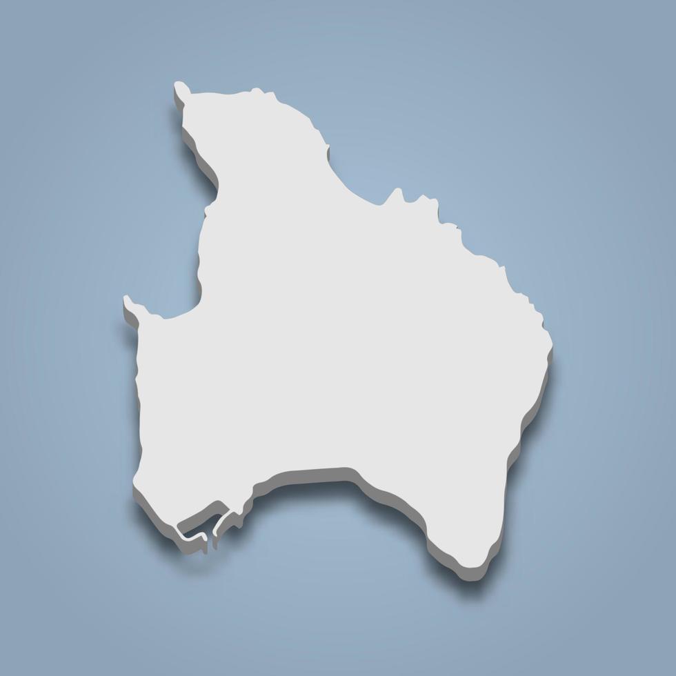 carte isométrique 3d de hayman est une île des îles whitsunday vecteur