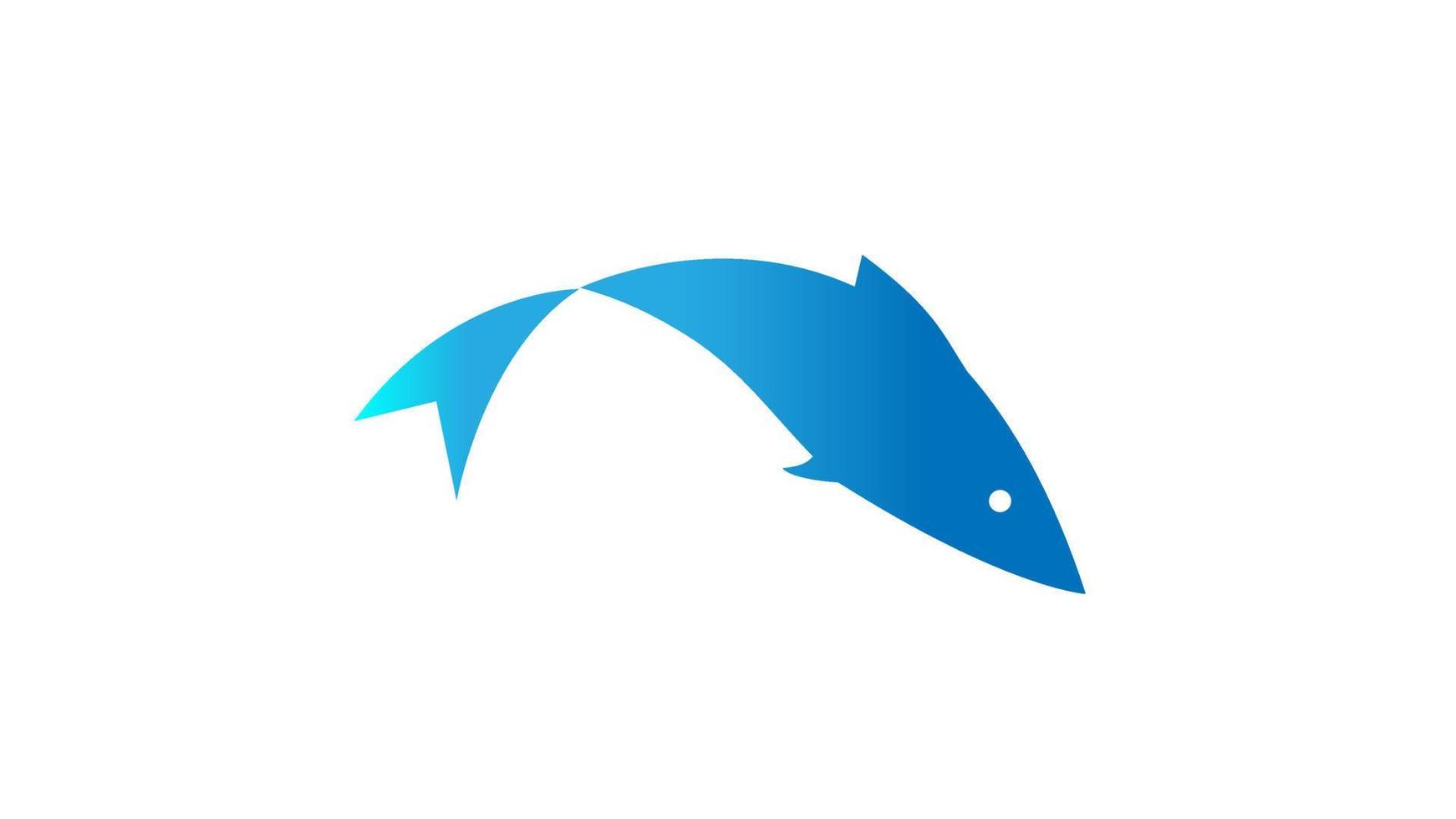poisson bleu icône logo concept illustration vectorielle vecteur