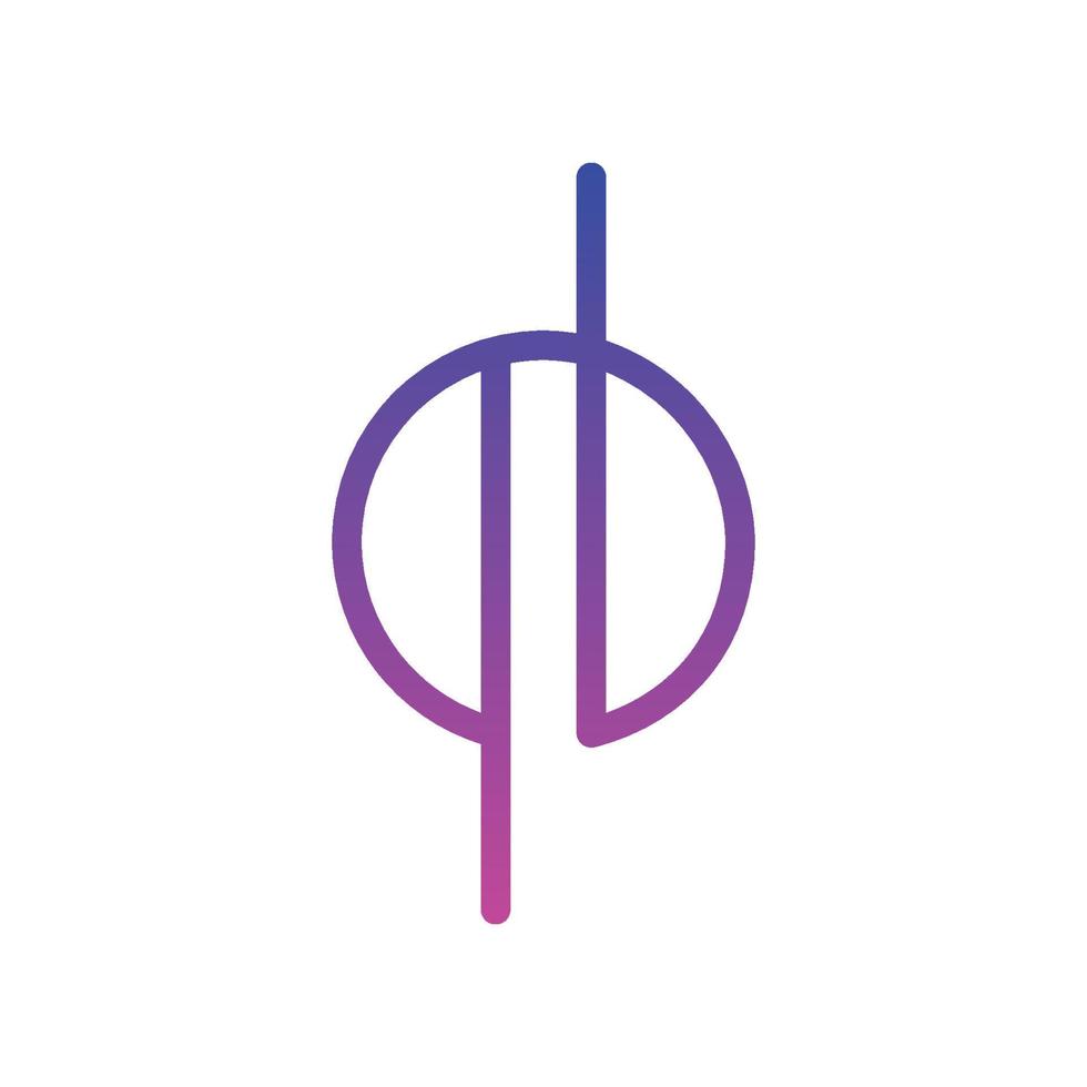 logo q et b avec concept de dégradé de couleurs vecteur
