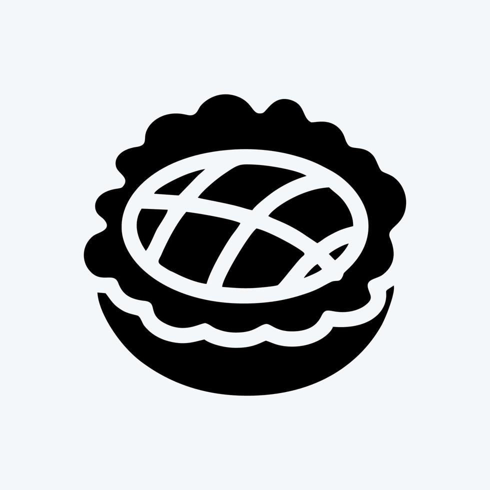 icône tarte aux pommes. adapté au symbole de la boulangerie. style de glyphe. conception simple modifiable. vecteur de modèle de conception. simple illustration