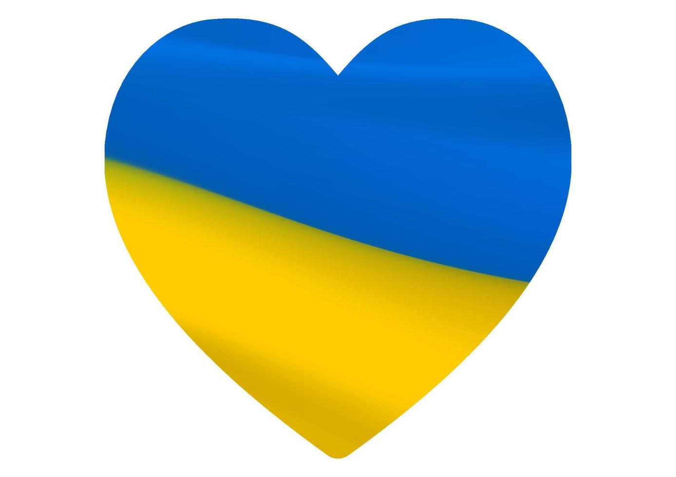 coeur contour symbole modèle drapeau ukraine nation vector illustration