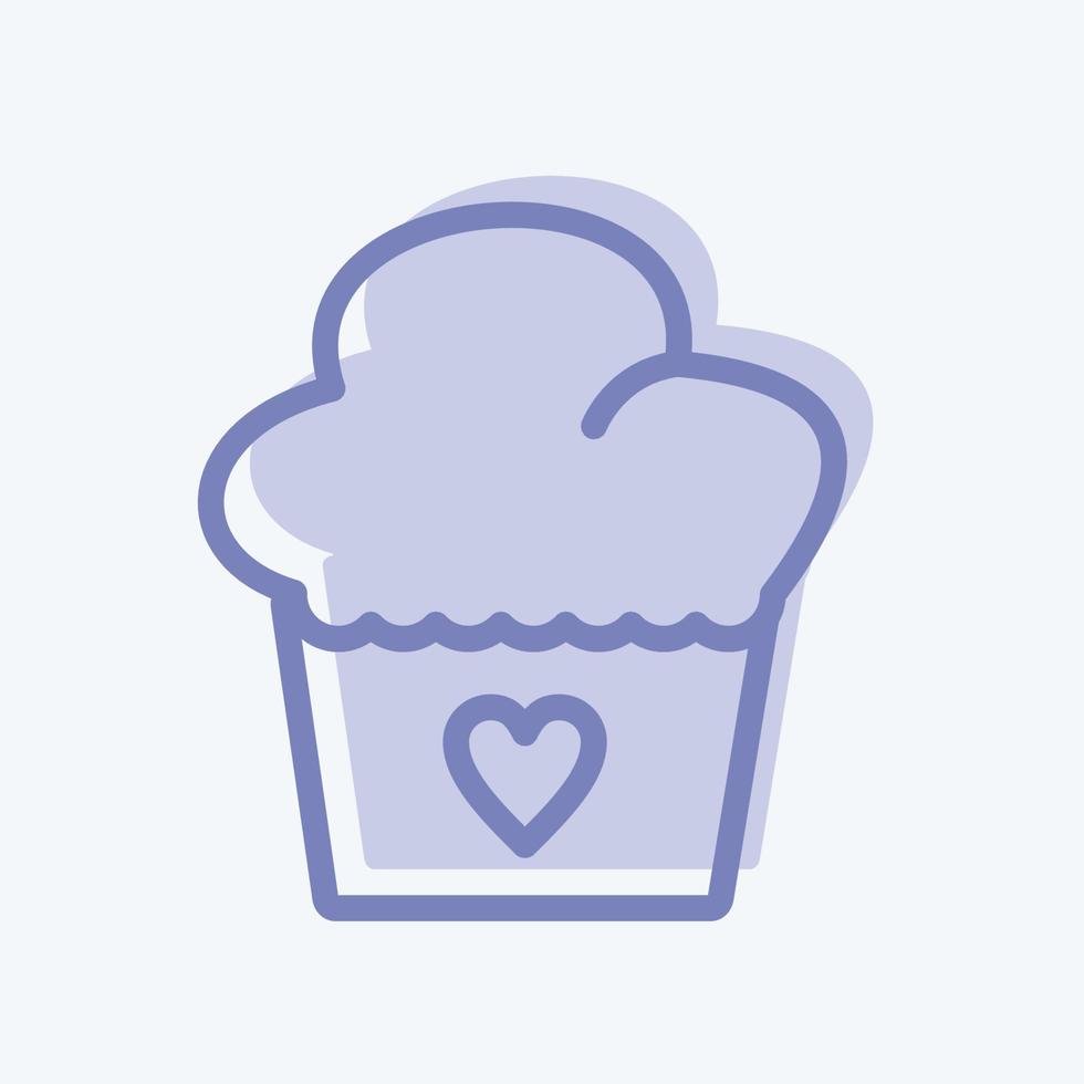 icône muffin. adapté au symbole de la boulangerie. style bicolore. conception simple modifiable. vecteur de modèle de conception. illustration simple